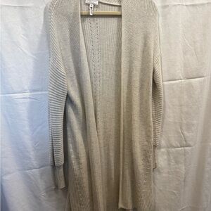 Soma Women's Cream Open Front Long Sweater | Medium